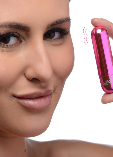 10x Rechargeable Vibrating Metallic Bullet - Pink