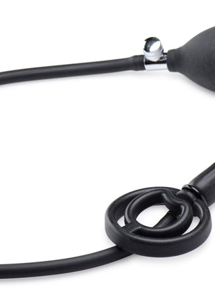 Devils Rattle Inflatable Silicone Anal Plug With Cock And Ball Ring