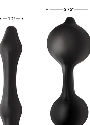 Devils Rattle Inflatable Silicone Anal Plug With Cock And Ball Ring