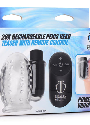 28x Rechargeable Penis Head Teaser With Remote Control