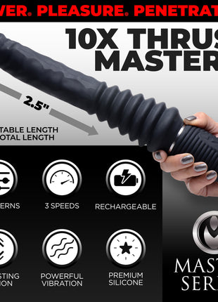 10x Silicone Vibrating And Thrusting Dildo