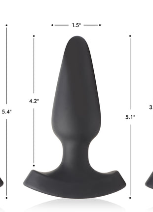 28x Laser Heart Silicone Anal Plug With Remote – Large