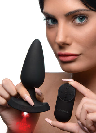28x Laser Fuck Me Silicone Anal Plug With Remote Control - Large