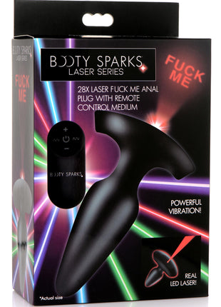 28x Laser Fuck Me Silicone Anal Plug With Remote Control - Medium