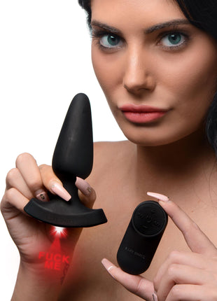 28x Laser Fuck Me Silicone Anal Plug With Remote Control - Medium