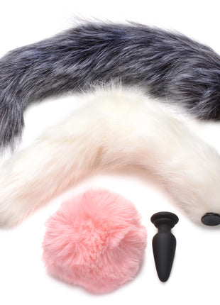 Silicone Anal Plug With 3 Interchangeable Tails