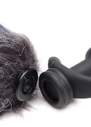 Vibrating Silicone Anal Plug With 3 Interchangeable Tails
