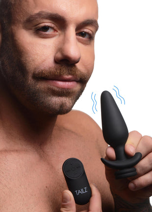 Interchangeable 10x Vibrating Silicone Anal Plug With Remote - Large