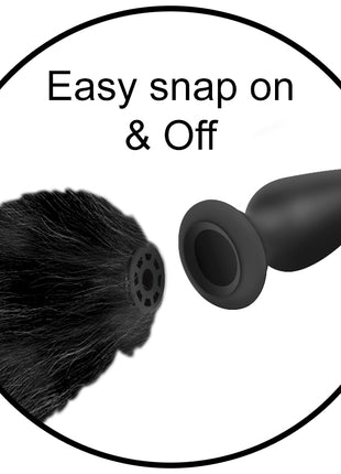 Interchangeable Black Fox Tail