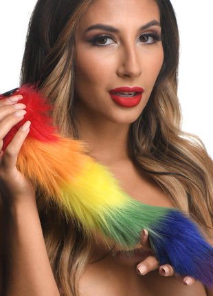 Interchangeable Rainbow Fox Tail