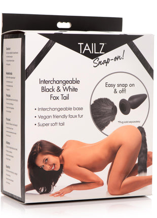 Interchangeable Black And White Fox Tail
