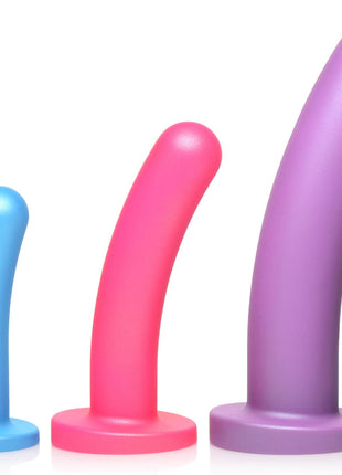 Triple Peg 28x Vibrating Silicone Dildo Set With Remote Control