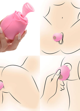 Bloomgasm Wild Rose 10x Suction Clit Stimulator - Pink
