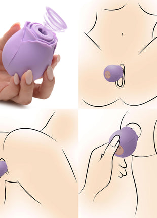 Bloomgasm Wild Rose 10x Suction Clit Stimulator - Purple