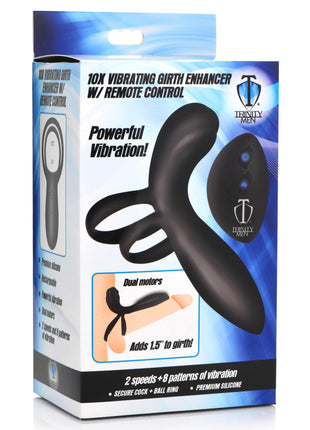 10x Silicone Vibrating Girth Enhancer With Remote Control