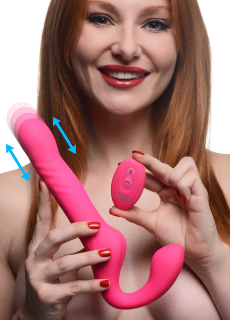 30x Thrusting And Vibrating Strapless Strap-on With Remote Control