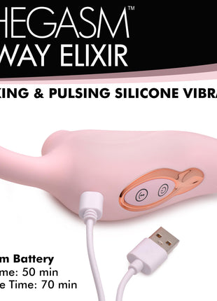 3 Way Elixir Sucking And Pulsing Vibrator
