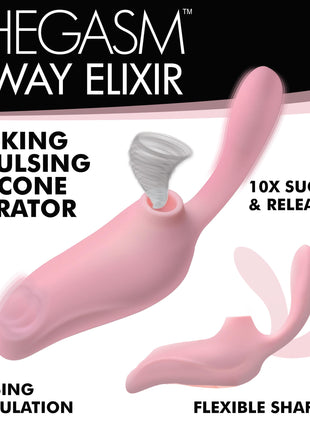 3 Way Elixir Sucking And Pulsing Vibrator