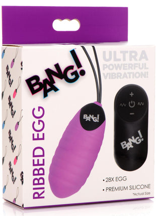 28x Ribbed Silicone Vibrating Egg With Remote Control