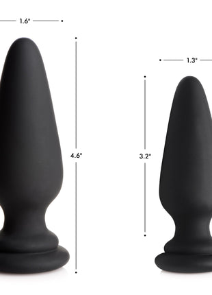 Small Anal Plug With Interchangeable Fox Tail - Black And White