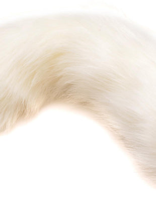 Small Anal Plug With Interchangeable Fox Tail - White