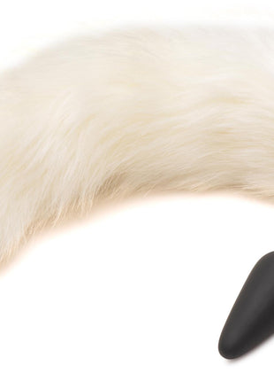 Small Anal Plug With Interchangeable Fox Tail - White