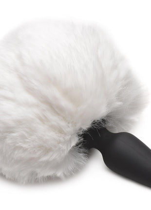 Large Anal Plug With Interchangeable Bunny Tail - White