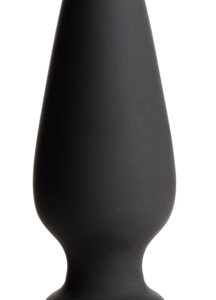 Large Anal Plug With Interchangeable Fox Tail - Black And White