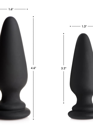 Large Anal Plug With Interchangeable Fox Tail - Black And White