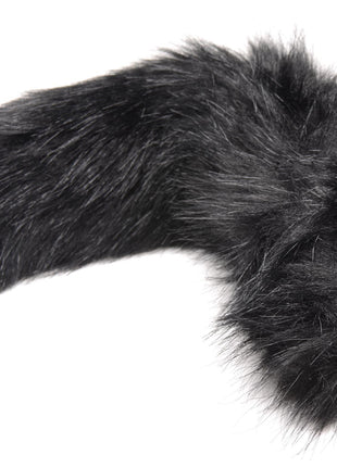 Large Anal Plug With Interchangeable Fox Tail - Black