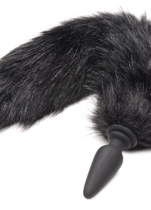 Large Anal Plug With Interchangeable Fox Tail - Black