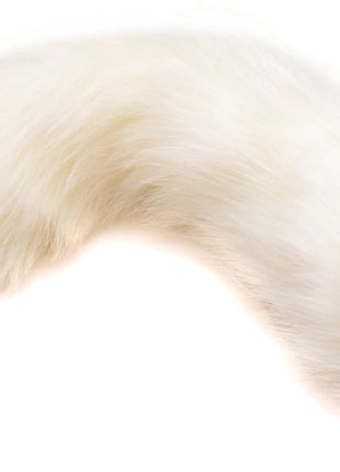 Large Anal Plug With Interchangeable Fox Tail - White