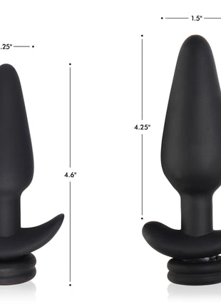 Small Vibrating Anal Plug With Interchangeable Bunny Tail - Black