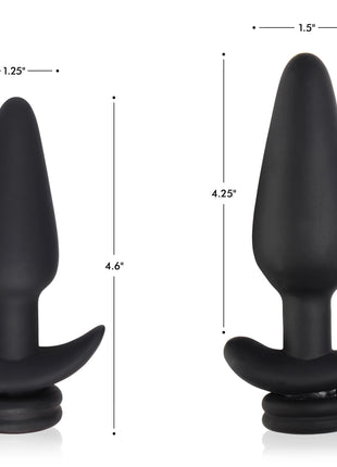Small Vibrating Anal Plug With Interchangeable Fox Tail - Black And White