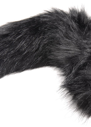 Small Vibrating Anal Plug With Interchangeable Fox Tail - Black
