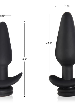 Small Vibrating Anal Plug With Interchangeable Fox Tail - Black