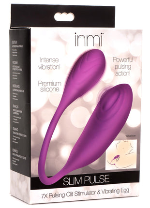 Slim Pulse 7x Pulsating Silicone Clit Stimulator And Vibrating Egg