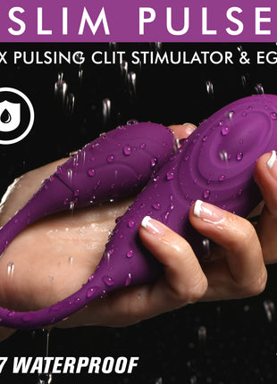 Slim Pulse 7x Pulsating Silicone Clit Stimulator And Vibrating Egg