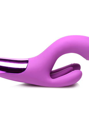 10x Triple Rabbit Silicone Vibrator - Purple