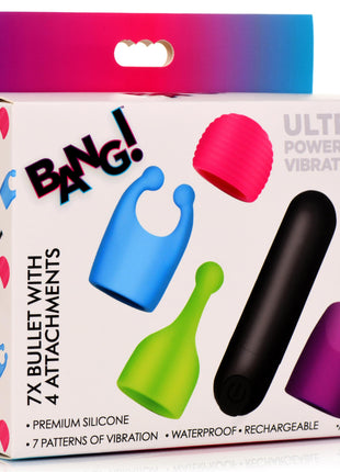 7x Rechargeable Bullet With 4 Attachments
