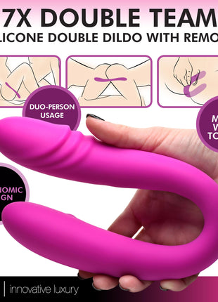7x Double Team Silicone Double Dildo With Remote