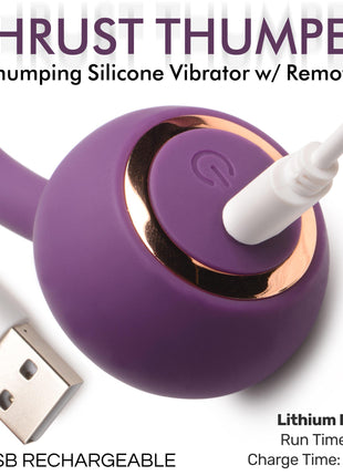 Thrust Thumper Thrusting Silicone Vibrator With Remote