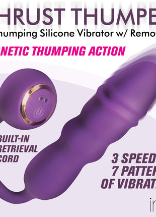 Thrust Thumper Thrusting Silicone Vibrator With Remote