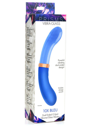10x Bleu Dual Ended G-spot Silicone And Glass Vibrator