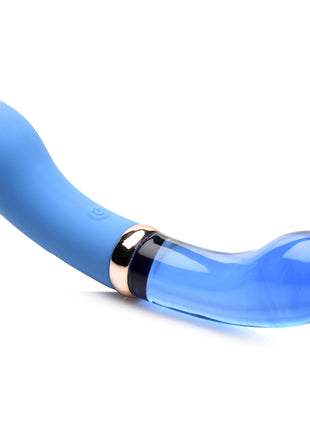 10x Bleu Dual Ended G-spot Silicone And Glass Vibrator