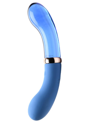 10x Bleu Dual Ended G-spot Silicone And Glass Vibrator