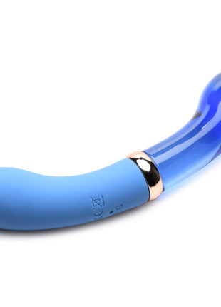10x Bleu Dual Ended G-spot Silicone And Glass Vibrator