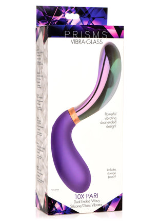 10x Pari Dual Ended Wavy Silicone And Glass Vibrator