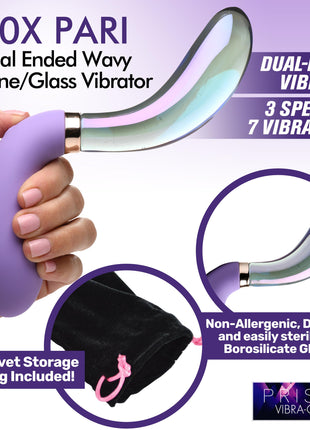10x Pari Dual Ended Wavy Silicone And Glass Vibrator