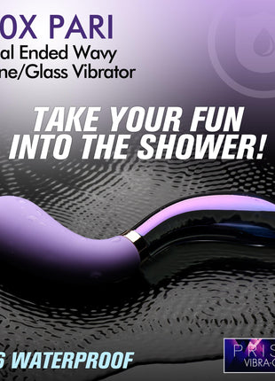 10x Pari Dual Ended Wavy Silicone And Glass Vibrator